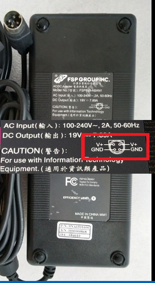 NEW 19V 7.89A FSP GROUP AC/DC ADAPTER FSP150-ABAN1 4 PIN DIN 9NA1501611
